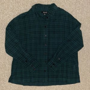 Madewell - Forest Green Plaid Button Up Size: XXS